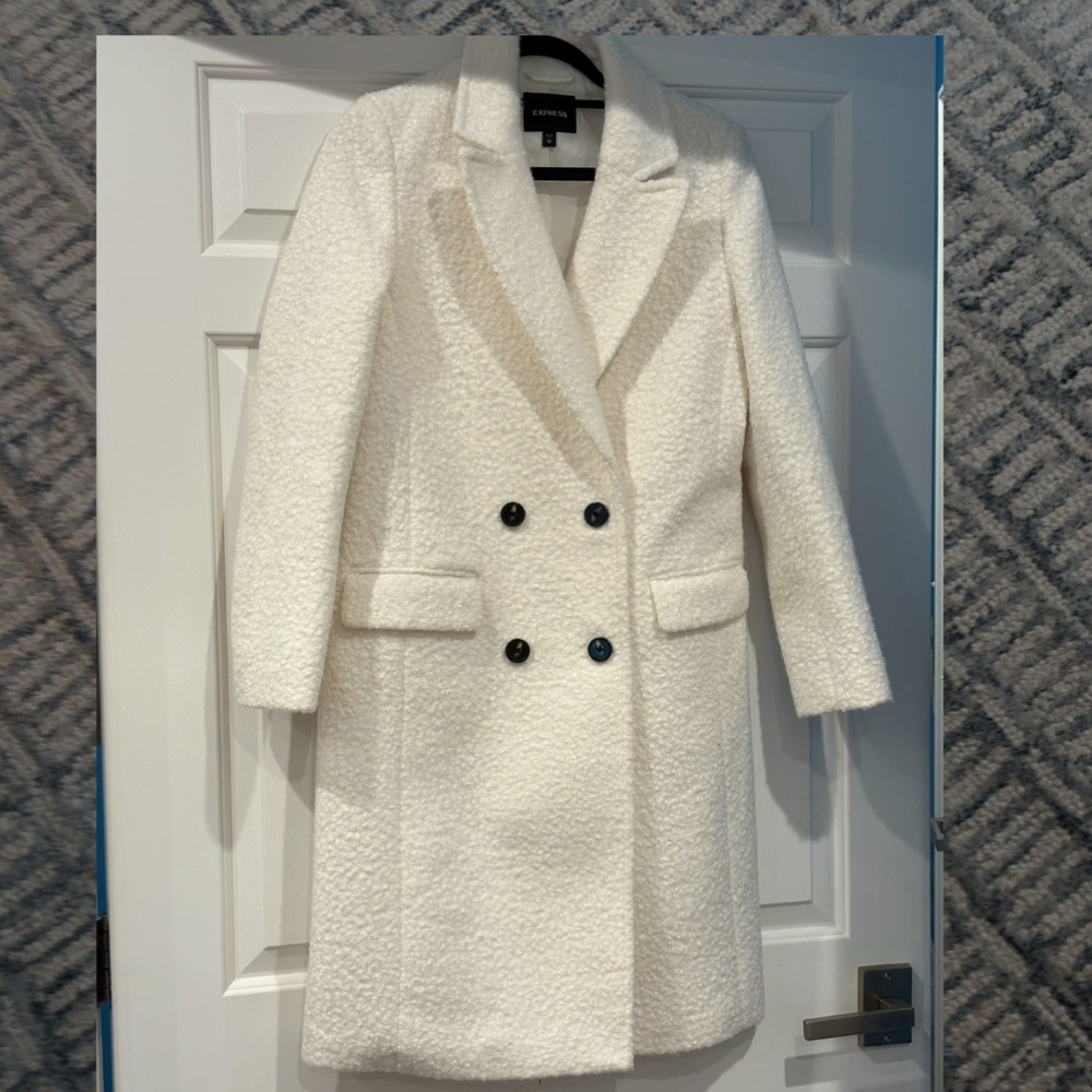Express Faux Sherpa Double Breasted Car Coat Sz. XS